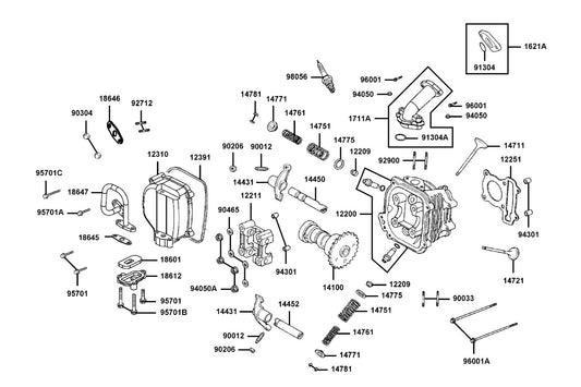 Nut Hex Cap 6MM — 90304-4H38-001 — KYMCO exploded-view diagram