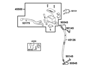 KYMCO Brake Master Cylinder exploded-view diagram, Agility 125