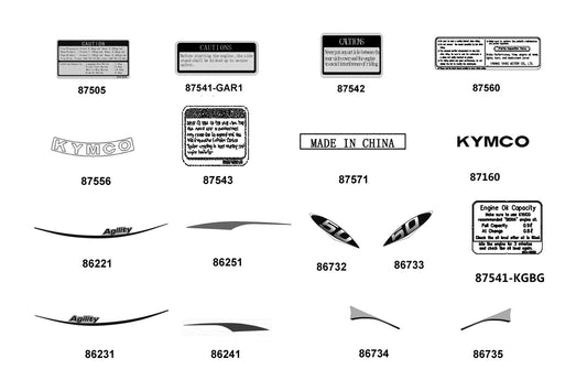 Stripe L Side Cover B — 86251-LDC8-M32-T01 — KYMCO exploded-view diagram