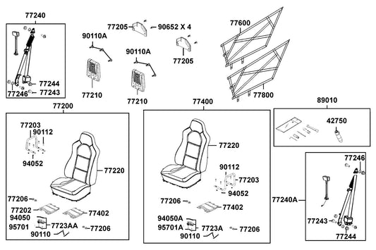 Bottom Plate L Seat — 77402-LEE8-800 — KYMCO exploded-view diagram