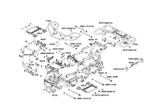 Carrier Fr Rack — 77430-AGA8-E00 — KYMCO exploded-view diagram