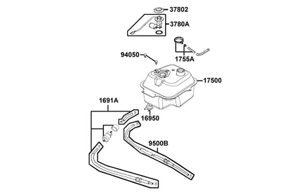 KYMCO Fuel Tank exploded-view diagram, Agility 125