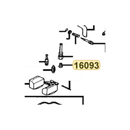 KYMCO Main Jet 16093-5102-C00, part location on the factory exploded-view diagram