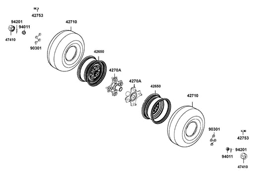 Cap Wheel Center — 47410-LGN5-E00 — KYMCO exploded-view diagram