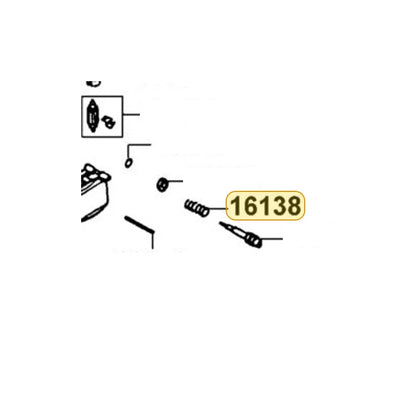 KYMCO Idle Adjust Screw Spring 16138-KGC5-C00, part location on the factory exploded-view diagram