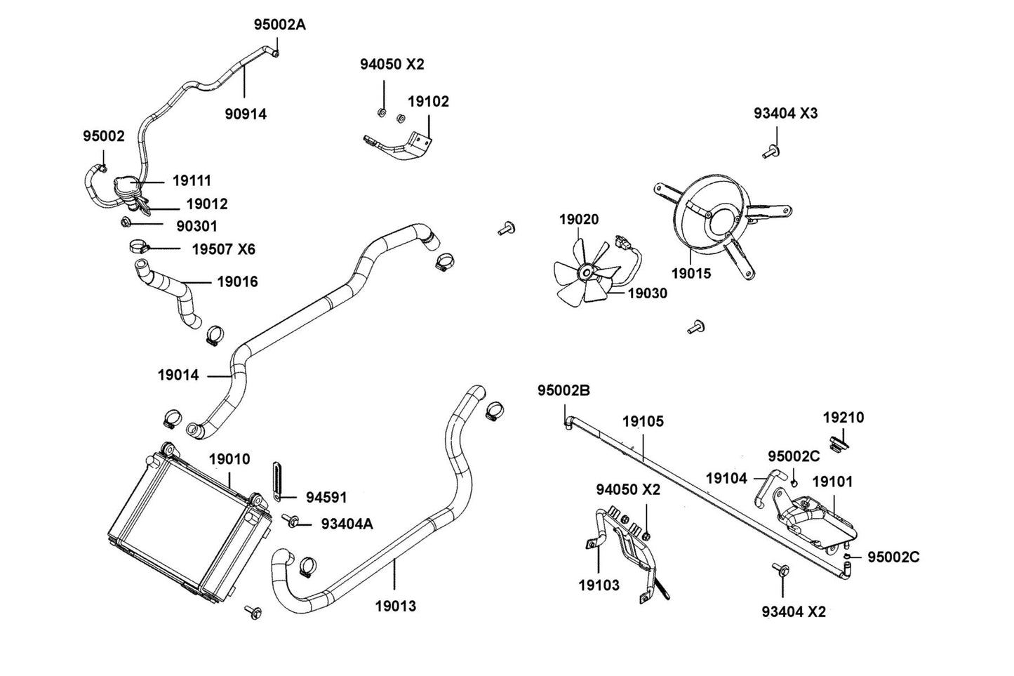 Tube Assy Water — 90914-BAA5-E00 — KYMCO exploded-view diagram
