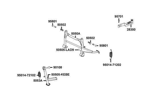 Screw Side Stand Pivot — 90108-GFY6-C00 — KYMCO exploded-view diagram