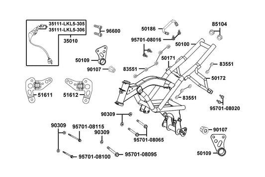 "stay,fr L Winker Light" — 51612-ACA5-M30 — KYMCO exploded-view diagram