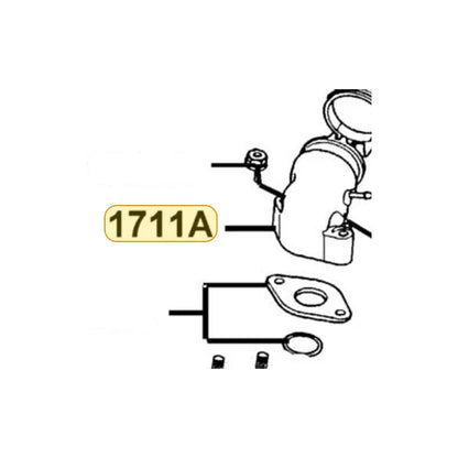 KYMCO Inlet Pipe Assembly 1711A-LDC8-M30, part location on the factory exploded-view diagram