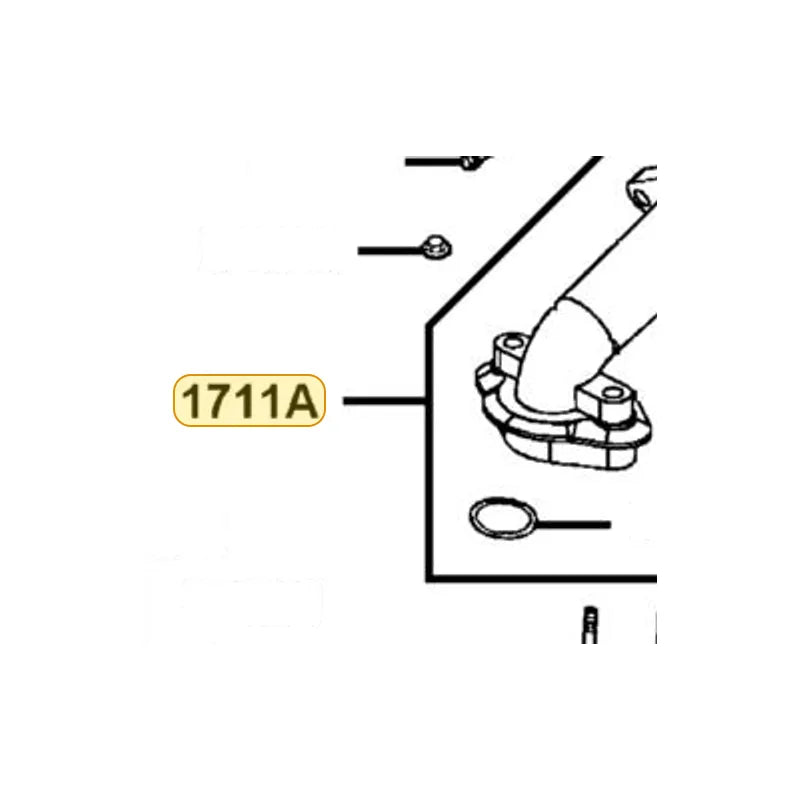 KYMCO Inlet Pipe Assembly 1711A-PVA2-900, part location on the factory exploded-view diagram