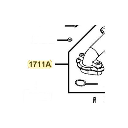 KYMCO Inlet Pipe Assembly 1711A-PVA2-900, part location on the factory exploded-view diagram