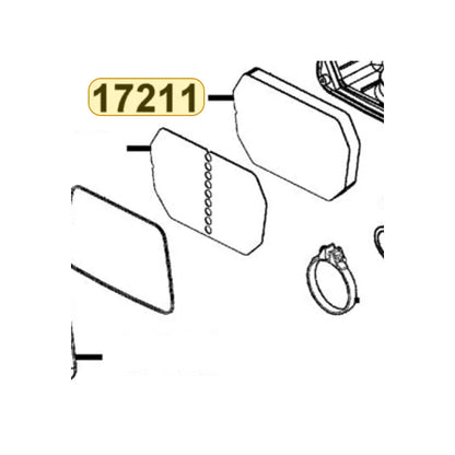 KYMCO Air Cleaner Element 17211-LEB5-C10, part location on the factory exploded-view diagram