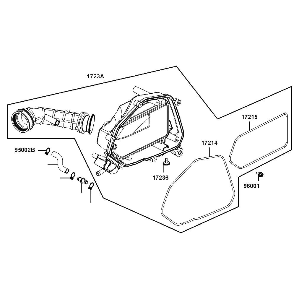 KYMCO Air Cleaner Case Assembly 1723A-LEA2-900, part location on the factory exploded-view diagram