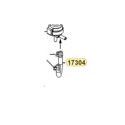 KYMCO Canister-Vapor Control Valve Hose Assembly 17304-BAC1-M01, part location on the factory exploded-view diagram