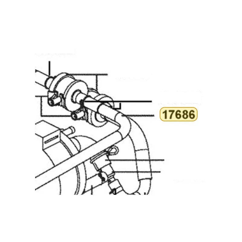 KYMCO Canister Check Valve Tube Assembly 17686-BAC1-M00, part location on the factory exploded-view diagram