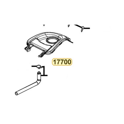 KYMCO Tank Cover 17700-BAC1-M00-YSR, part location on the factory exploded-view diagram