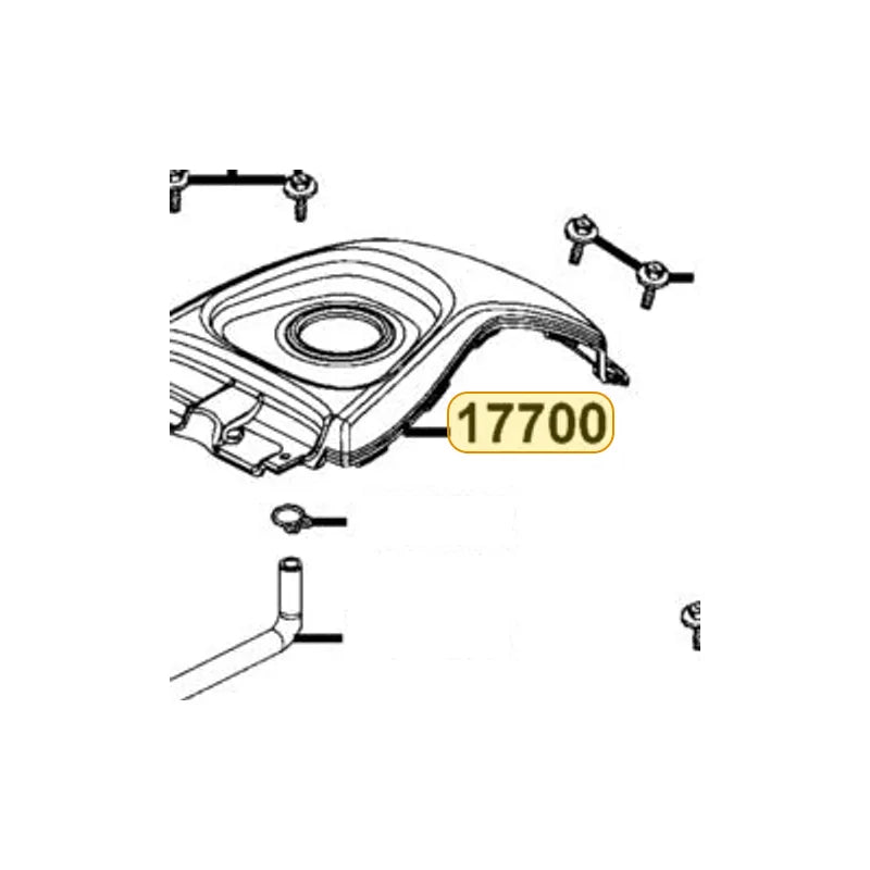 KYMCO Tank Cover 17700-LCA5-E00-YNR, part location on the factory exploded-view diagram