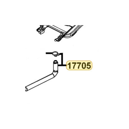 KYMCO Fuel Drain Tube Assembly 17705-BAC1-M00, part location on the factory exploded-view diagram