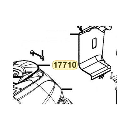 KYMCO Tank Cover Cap 17710-LKK7-E00-GWR, part location on the factory exploded-view diagram