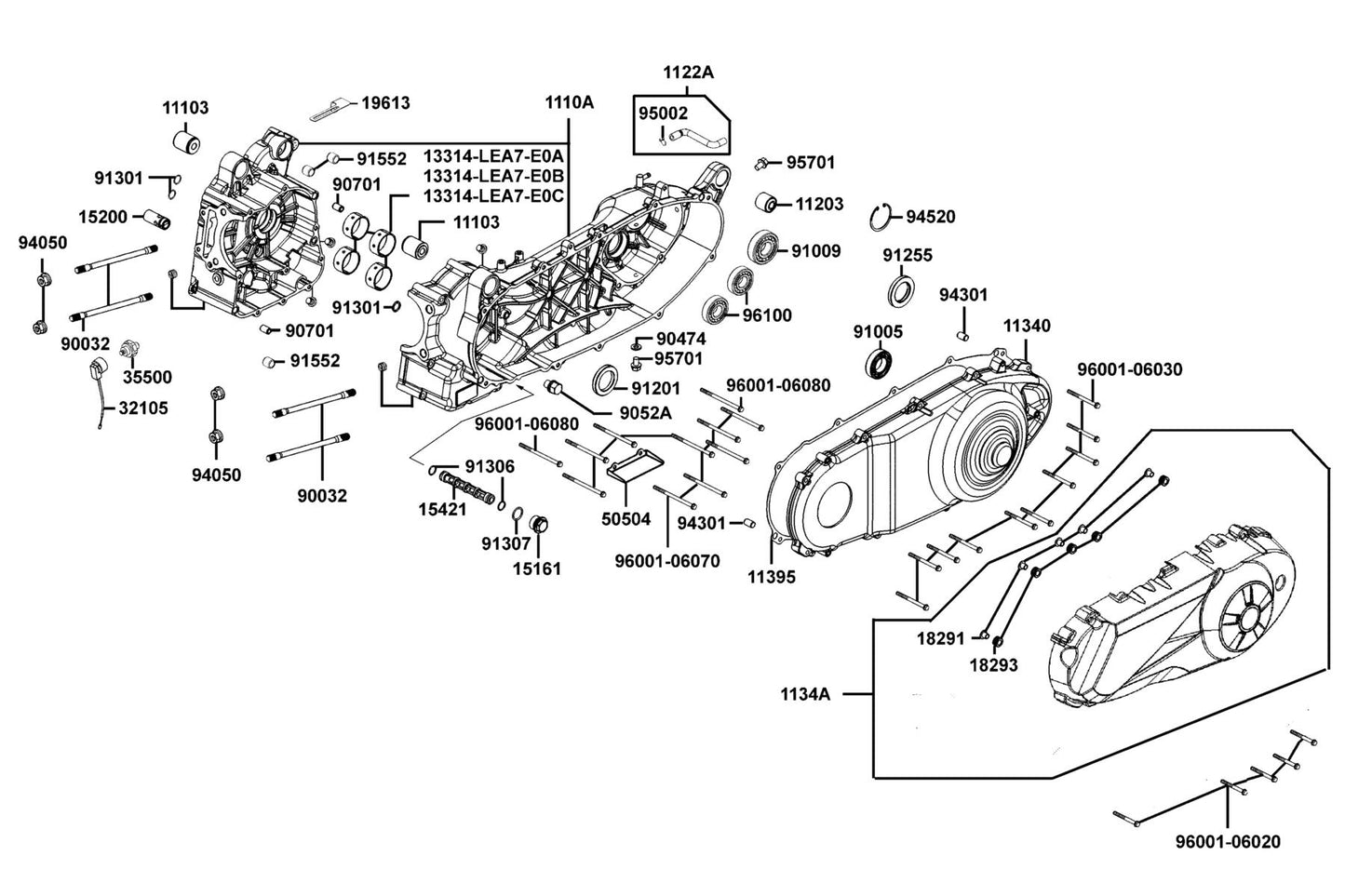 O-ring 10*1.6 — 91301-2L00-001 — KYMCO exploded-view diagram