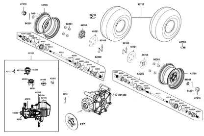 Half Shaft. Rr L Diff — 42250-ALE8-M01 — KYMCO exploded-view diagram