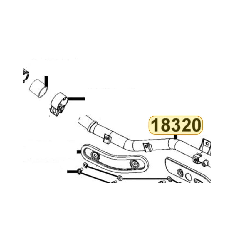 KYMCO Exhaust Pipe 18320-ACA5-BJ0, part location on the factory exploded-view diagram
