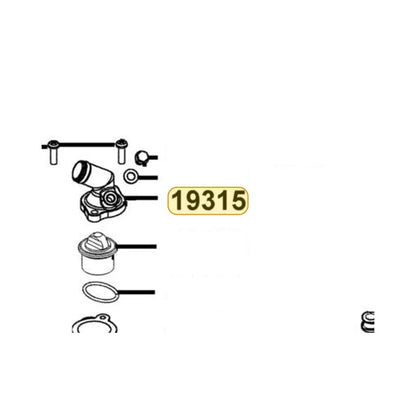 KYMCO Thermostat Cover Complete 19315-LHG7-E00, part location on the factory exploded-view diagram