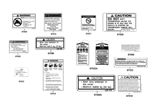 Warning Age 12 — 87517-PTA7-M35-T01 — KYMCO exploded-view diagram