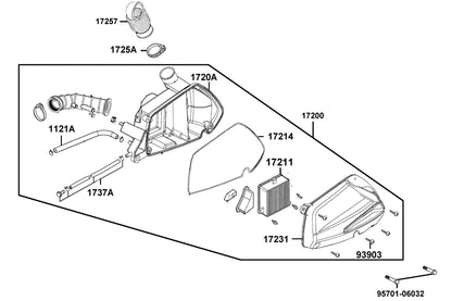 V Tube Assy — 1737A-KUDU-C00 — KYMCO exploded-view diagram