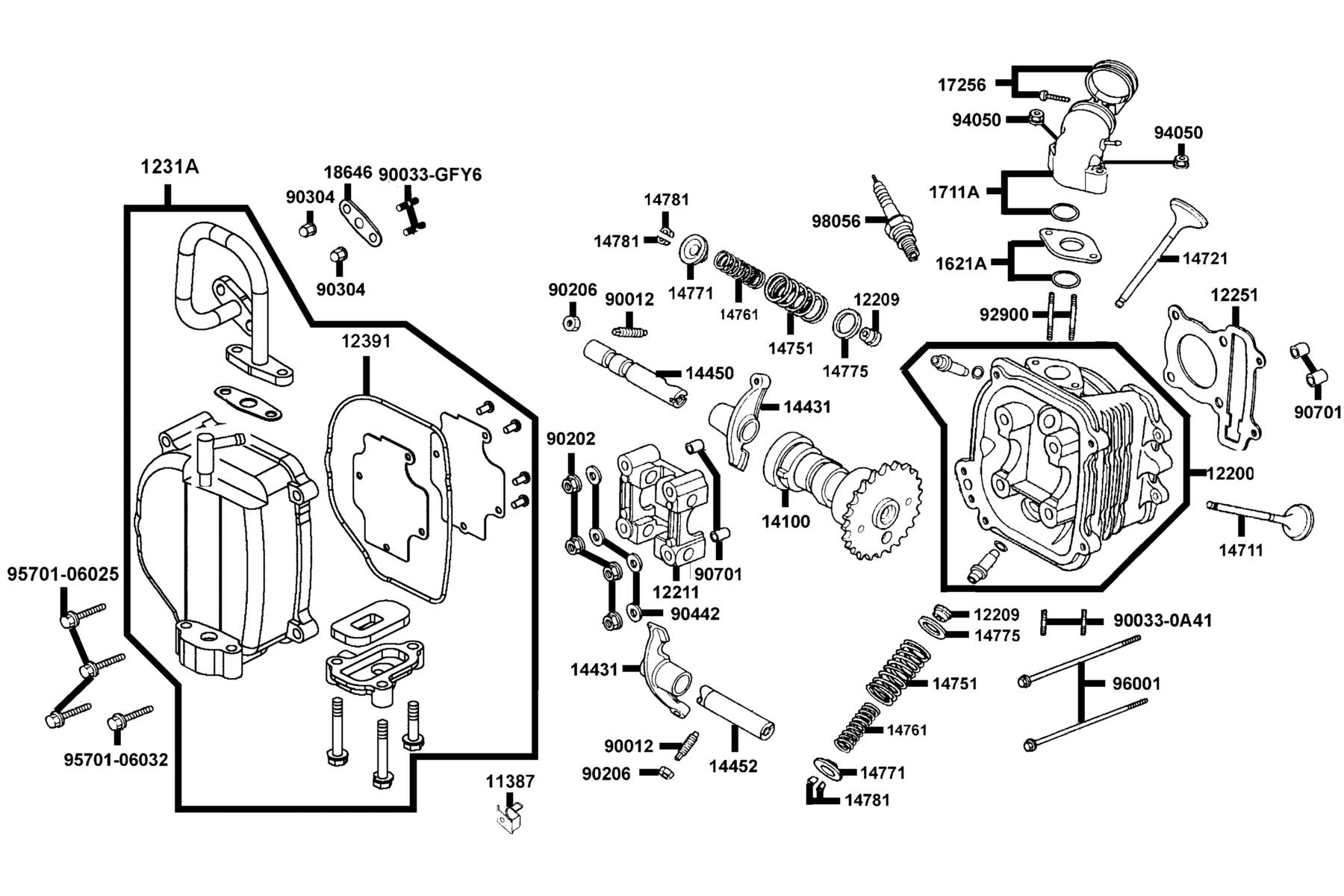 Nut Hex Cap 6MM — 90304-4H38-C00 — KYMCO exploded-view diagram