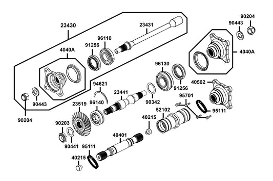 Oil Seal 34X52X9 — 91256-PWB1-900 — KYMCO exploded-view diagram