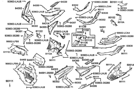 Clip 1*100 — 94591-LGR5-E10 — KYMCO exploded-view diagram