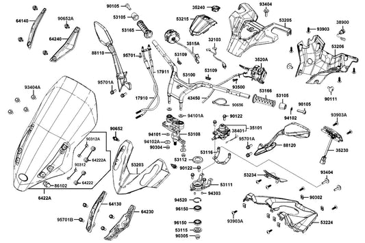 Nut U 14MM — 90305-LBD4-900 — KYMCO exploded-view diagram