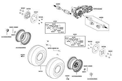 KYMCO Wheel Assy Fr exploded-view diagram, UXV 450
