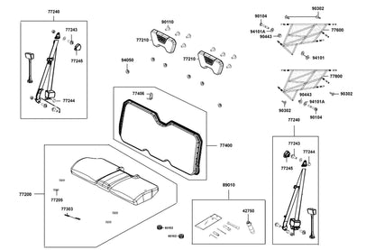 KYMCO Seat Assy exploded-view diagram, UXV 450