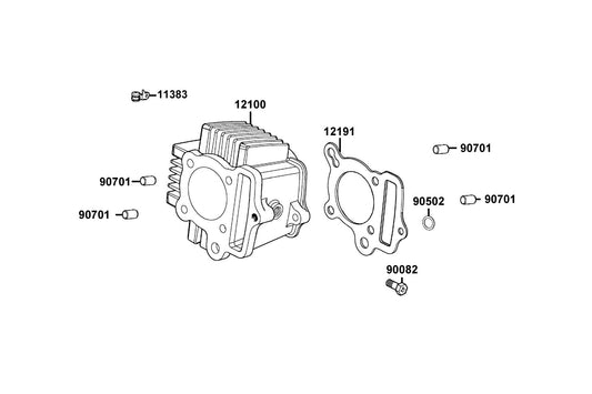 Gasket Cylinder — 12191-LCA7-E90 — KYMCO exploded-view diagram