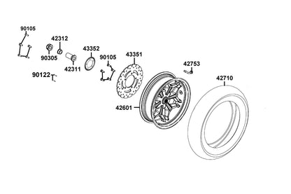 Nut U Flange 16MM (cr) — 90305-KKAK-C00 — KYMCO exploded-view diagram