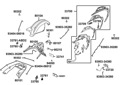 Bolt Washer 5*16 — 90302-GBR2-C01 — KYMCO exploded-view diagram