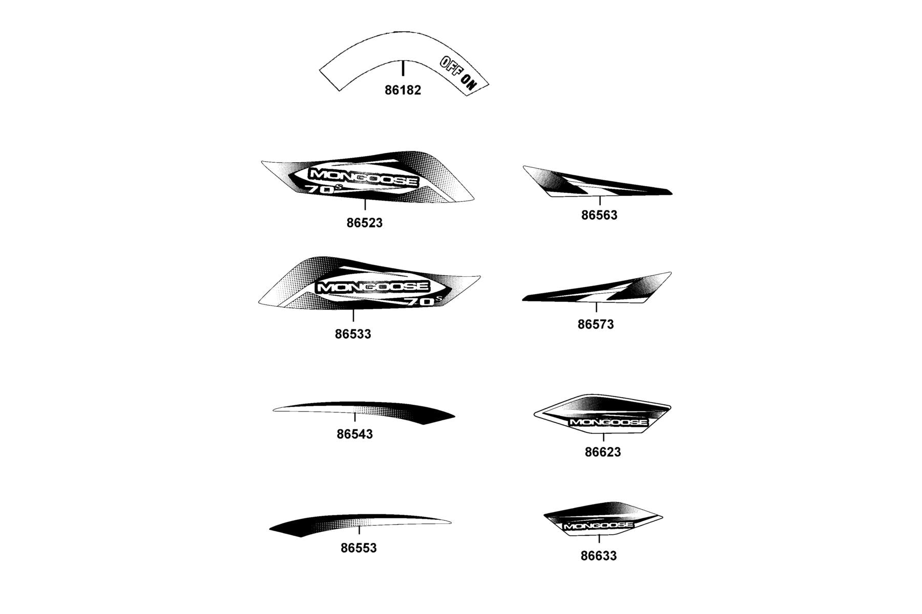 Stripe B L Fender Fr — 86553-ABC8-M32-T05 — KYMCO exploded-view diagram