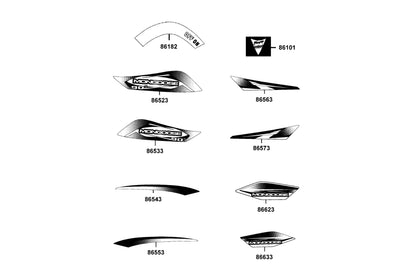Stripe B L Fender Fr — 86553-ABC8-M32-T02 — KYMCO exploded-view diagram