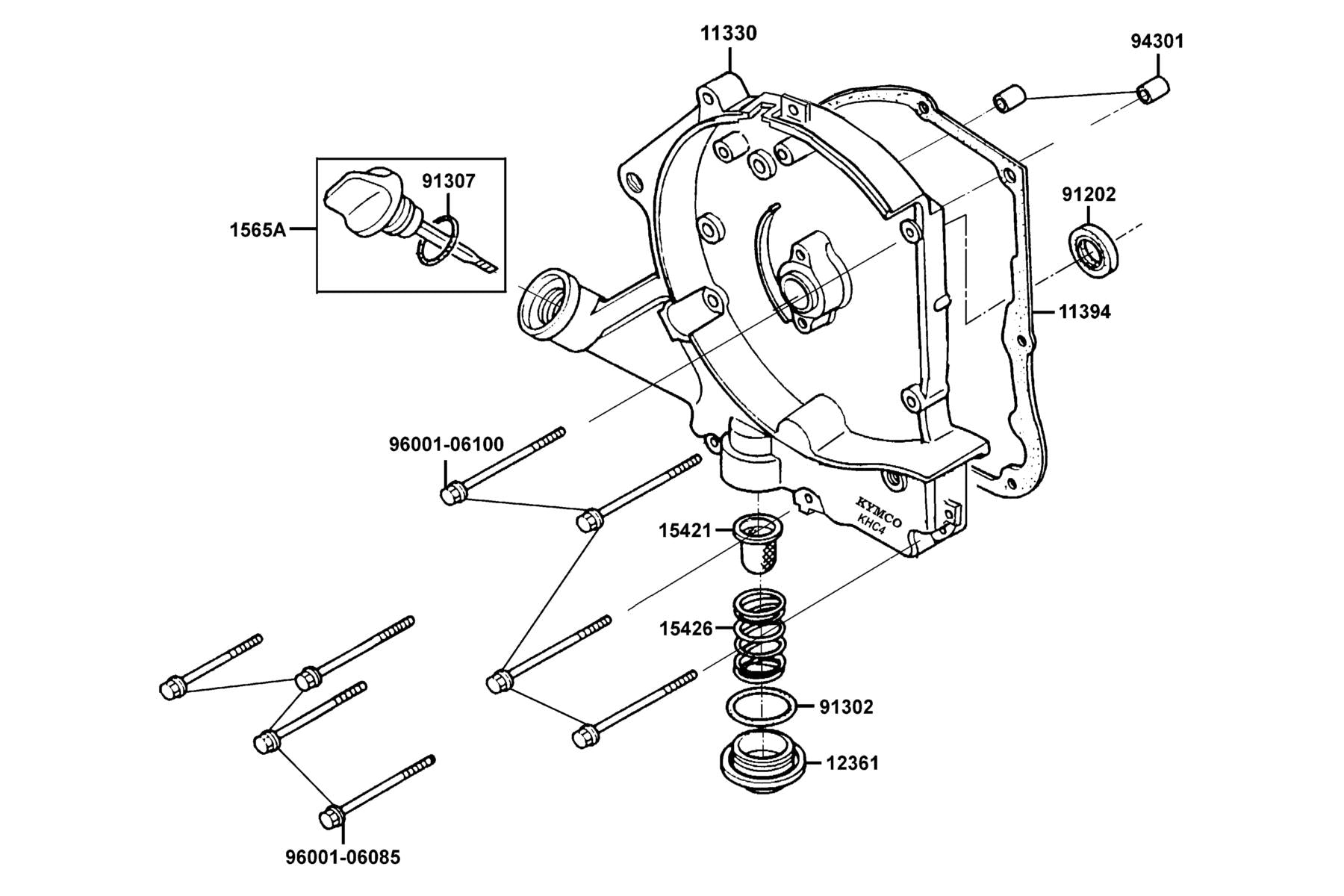 Gauge Oil Level Assy — 1565A-GFY6-900 — KYMCO exploded-view diagram