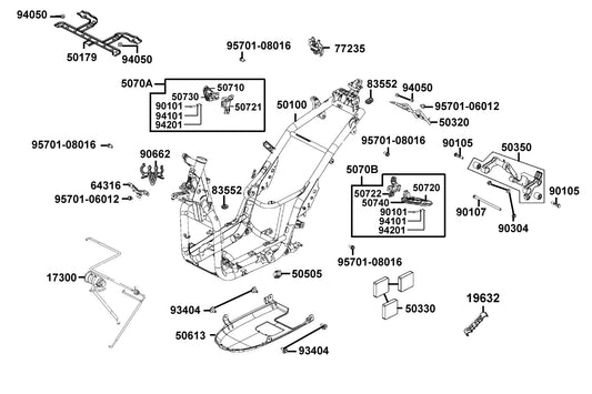 Nut U 10MM(C) — 90304-PUA3-B50 — KYMCO exploded-view diagram