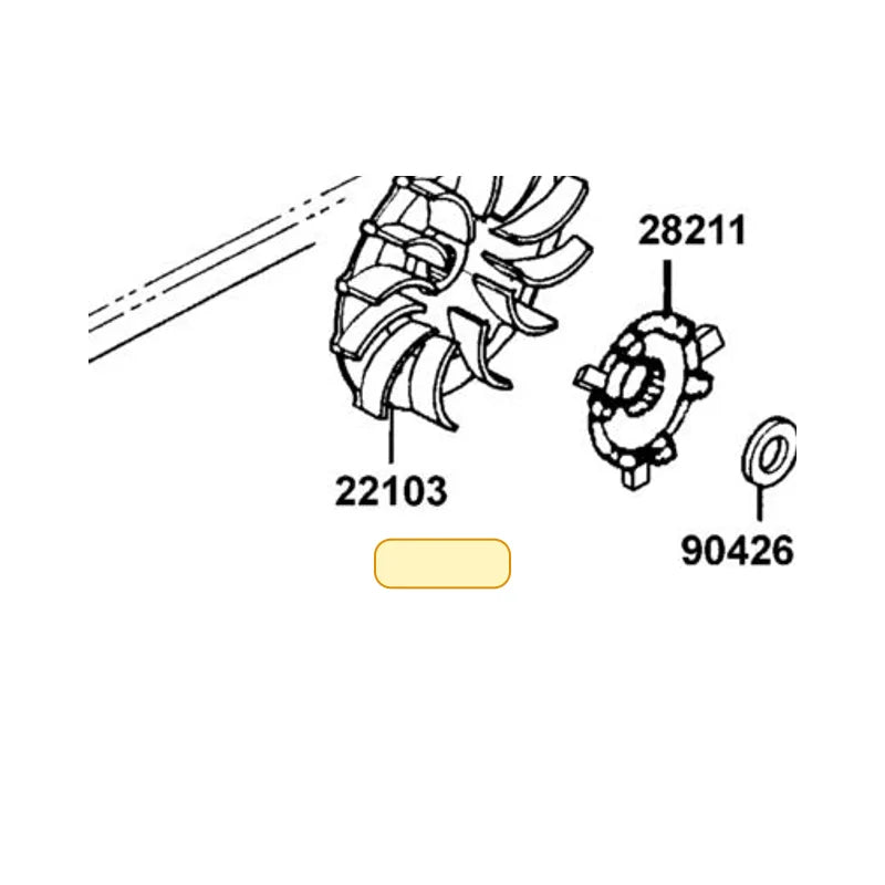 KYMCO CVT Cooling Fan 22103-KEB7-900, part location on the factory exploded-view diagram
