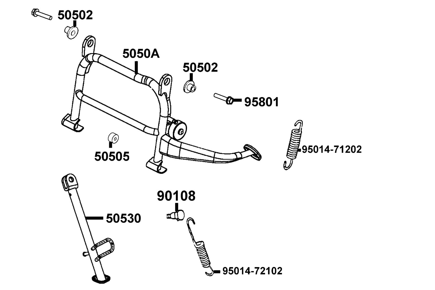 Screw Side Stand Pivot — 90108-GFY6-901 — KYMCO exploded-view diagram