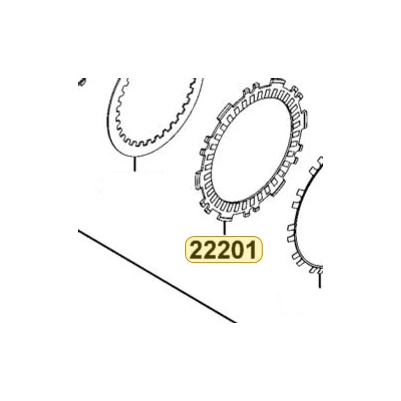KYMCO Clutch Friction Disk Set (1Set:6Pcs) 22201-LGC6-305, part location on the factory exploded-view diagram