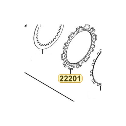 KYMCO Clutch Friction Disk Set (1Set:6Pcs) 22201-LGC6-305, part location on the factory exploded-view diagram