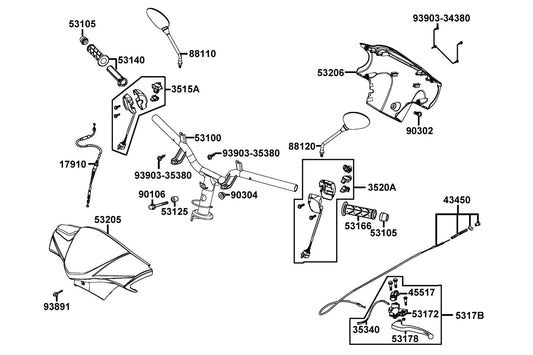 Nut U 10MM (c) — 90304-GHE8-C00 — KYMCO exploded-view diagram