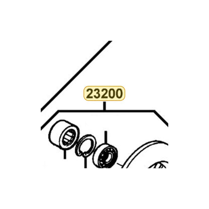 KYMCO Face Assembly Driven 23200-GCW3-001, part location on the factory exploded-view diagram