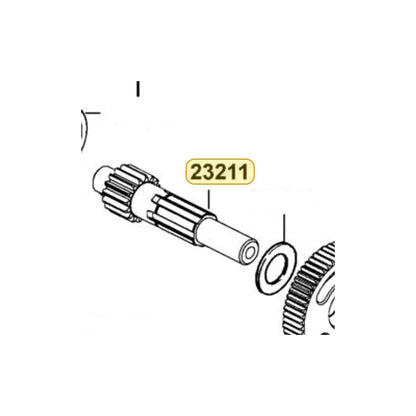 KYMCO Main Shaft 23211-LDB1-700, part location on the factory exploded-view diagram