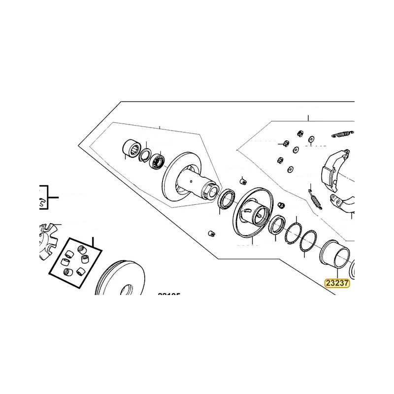 KYMCO Seal Collar 23237-GAR1-220, part location on the factory exploded-view diagram